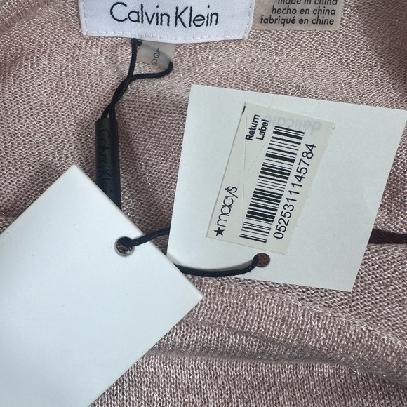 NWT Calvin Klein blush bell sleeve sweater with gold threads size large - Picture 9 of 11